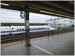 Shinkansen Bullet Train at Station, Japan.